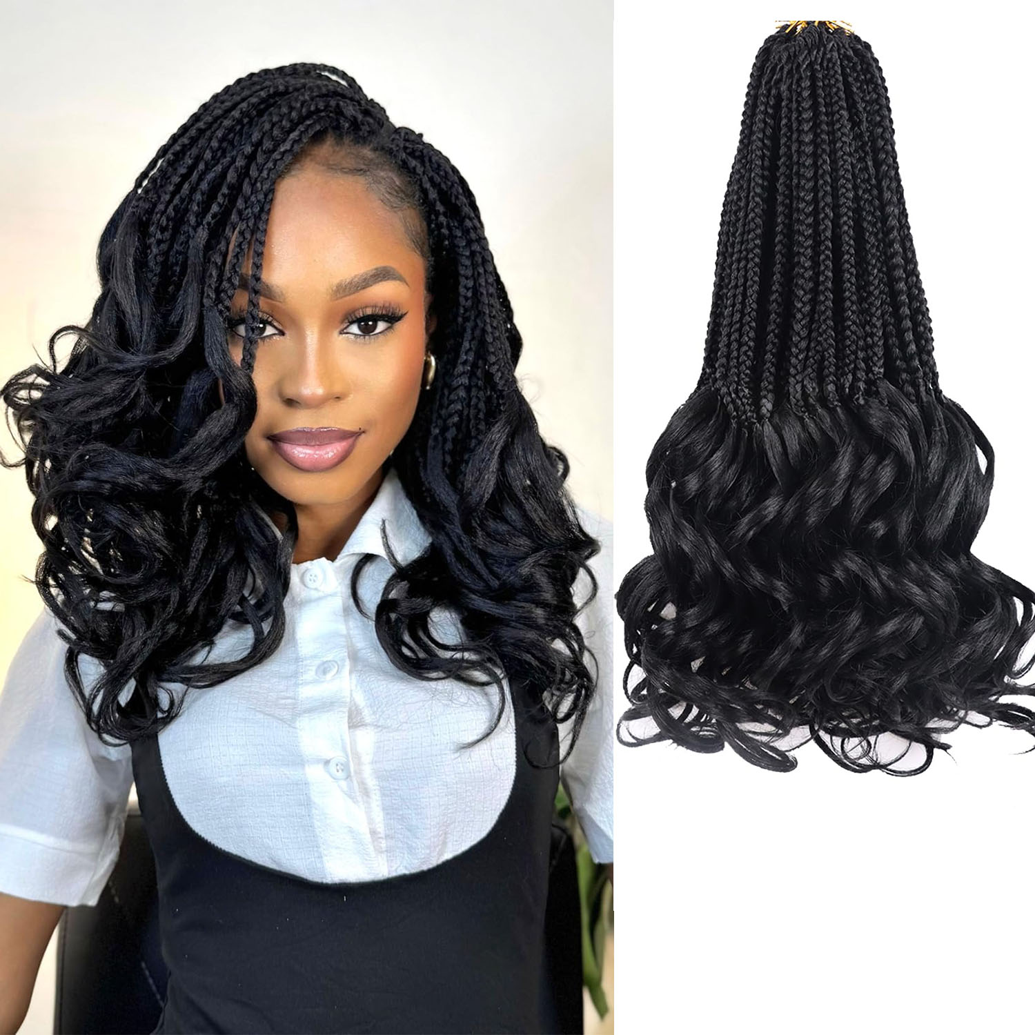 Women Bags Pack - French Curl Crochet Braids 14 Inch