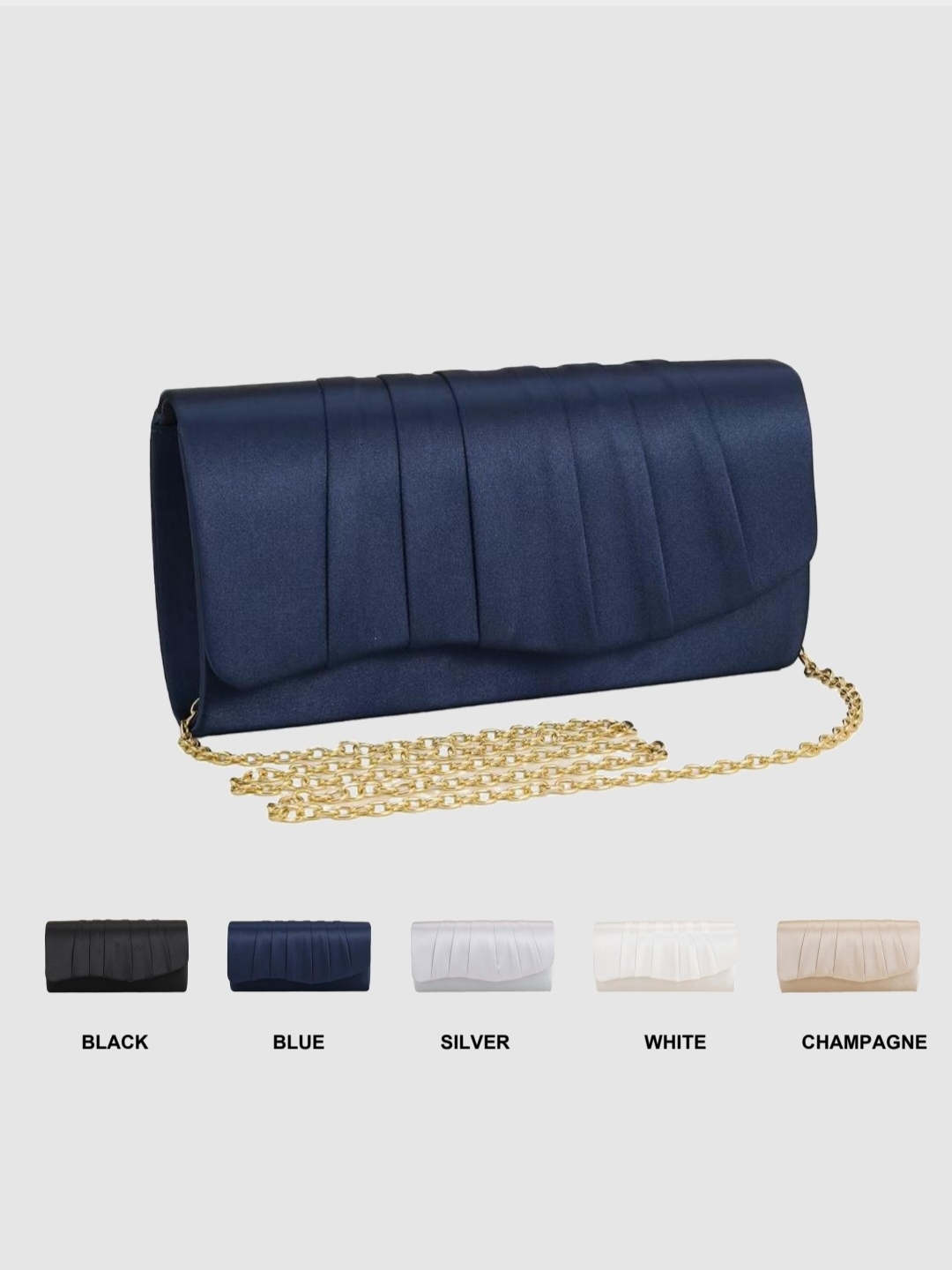 Women'S Evening Bags - Ladies Dinner Bag Pleated Solid Color