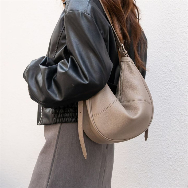 Women Bags For Office - BURMINSA Genuine Leather Crescent Hobo Shoulder