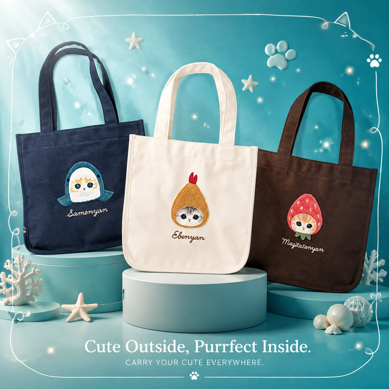 Shopper Tote Canvas - Japanese Mofusand Same Style New Cute