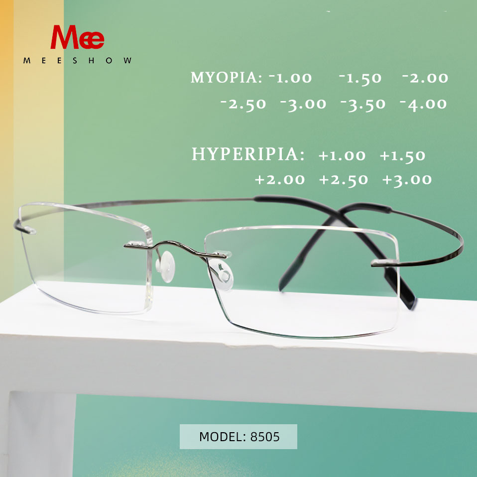 Women Bags Under 500 - Meeshow Titanium Alloy Myopia Rimless Glasses