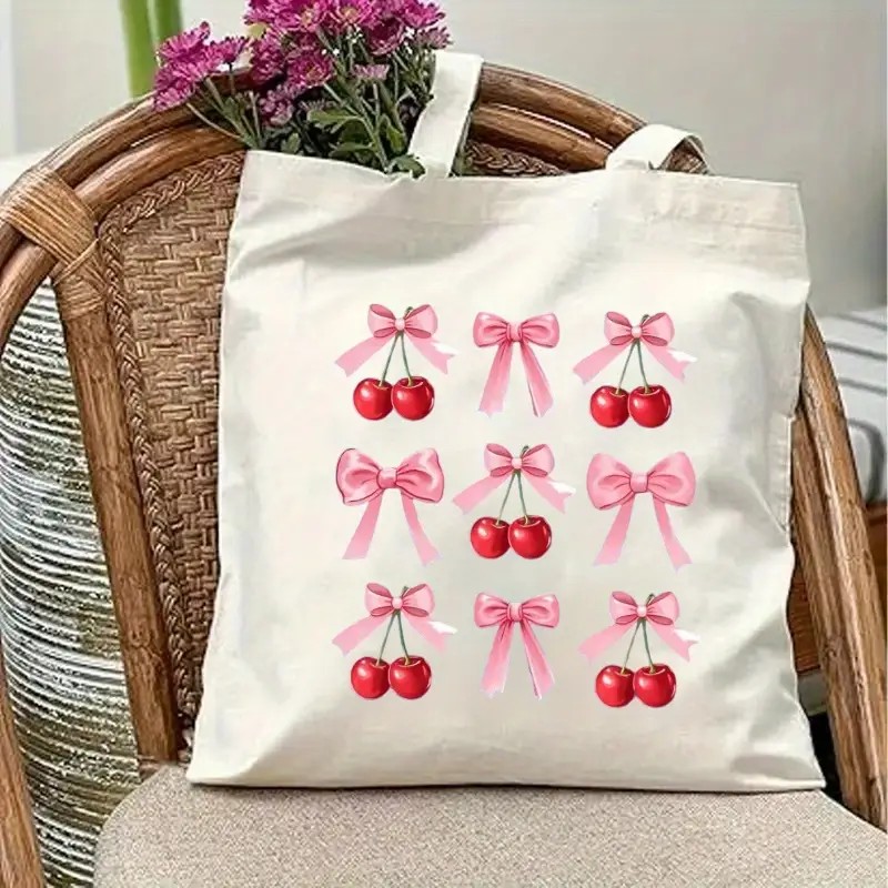 Canvas Tote Bag with Cherry Bo - огляд і ціна Shopper Tote Canvas