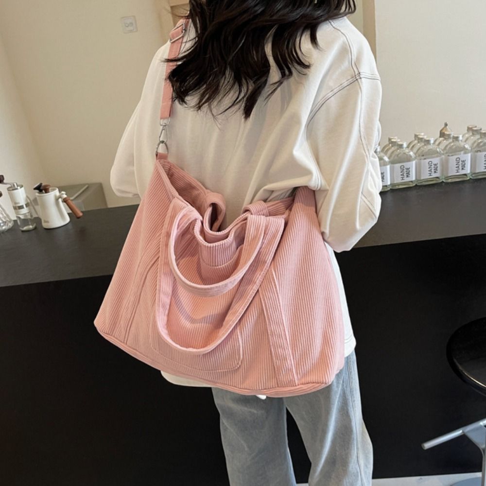 Casual Solid Color Corduroy Sh - огляд і ціна Shopper Tote Canvas