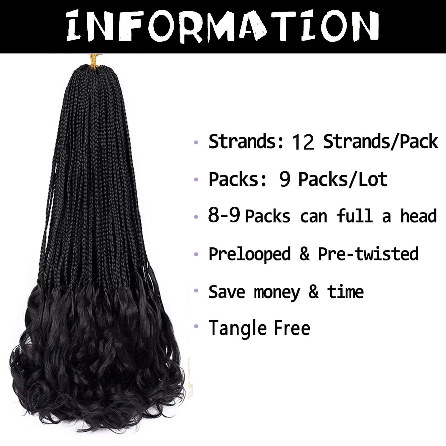French Curl Crochet Braids 14  - огляд і ціна Women Bags Pack
