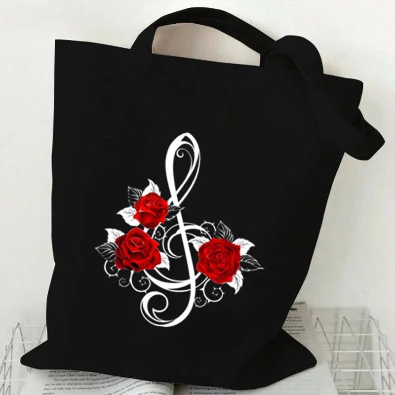 Music Note Heartbeat Printed C - огляд і ціна Shopper Tote Canvas