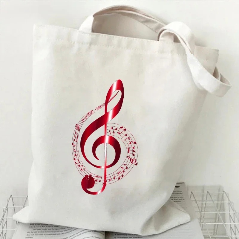 Music Note Heartbeat Printed C - огляд і ціна Shopper Tote Canvas