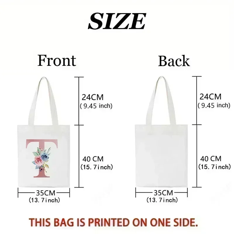 Elegant Floral Alphabet Tote B - огляд і ціна Shopper Tote Canvas