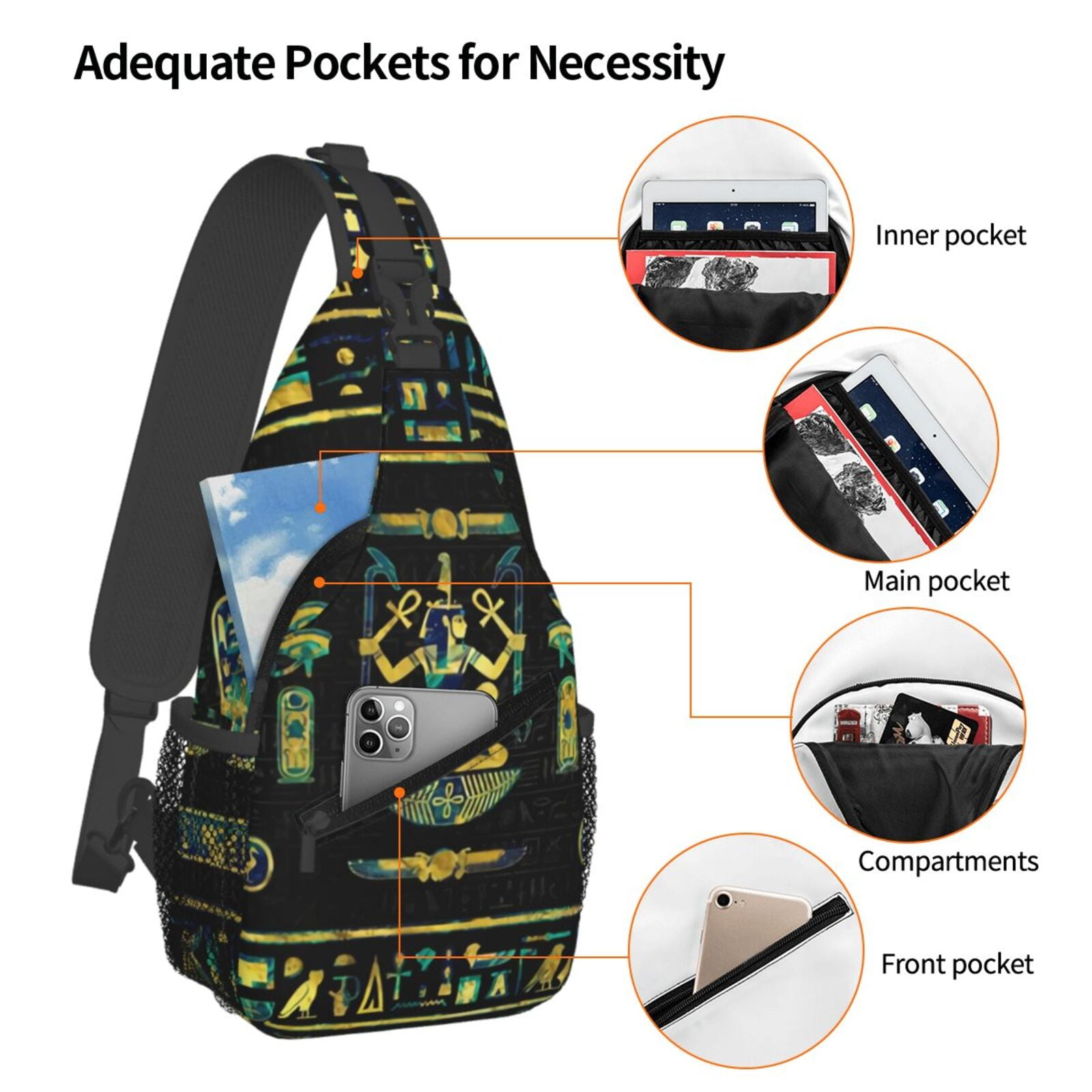 Egyptian Hieroglyphs Golden In - огляд і ціна Women Bags India